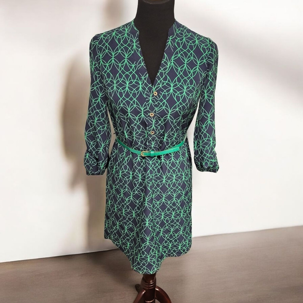 The Limited Green and Black Mini Dress